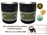 2X PACK - 17.5 oz BPA Free Amber Jars- Raw Unrefined Shea Butter Low Profile Jar- Smooth & Silky from Perfect Body Harmony Brand
