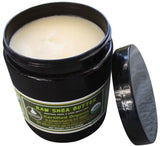 17.5 oz Jar of Certified Organic Shea Butter- With Jar Opened To Show Smooth Shea Butter