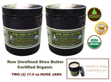 2X PACK - 17.5 oz BPA Free Amber Jars- Raw Unrefined Shea Butter Low Profile Jar- Smooth & Silky from Perfect Body Harmony Brand